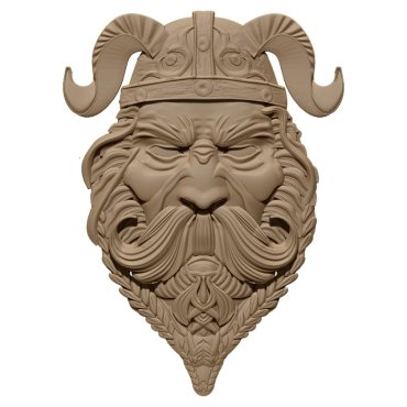 Viking Warrior Face-bust Design OBJ file free download A000885