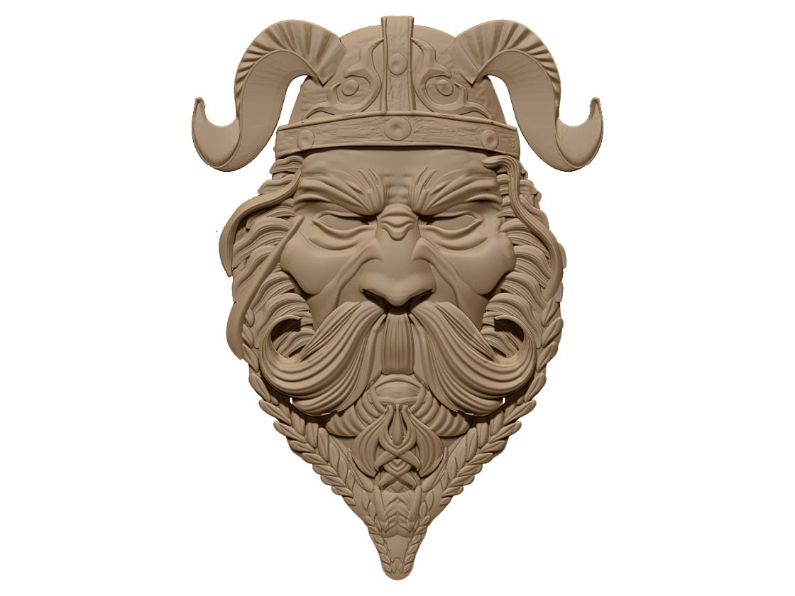 Viking Warrior Face-bust Design OBJ file free download A000885