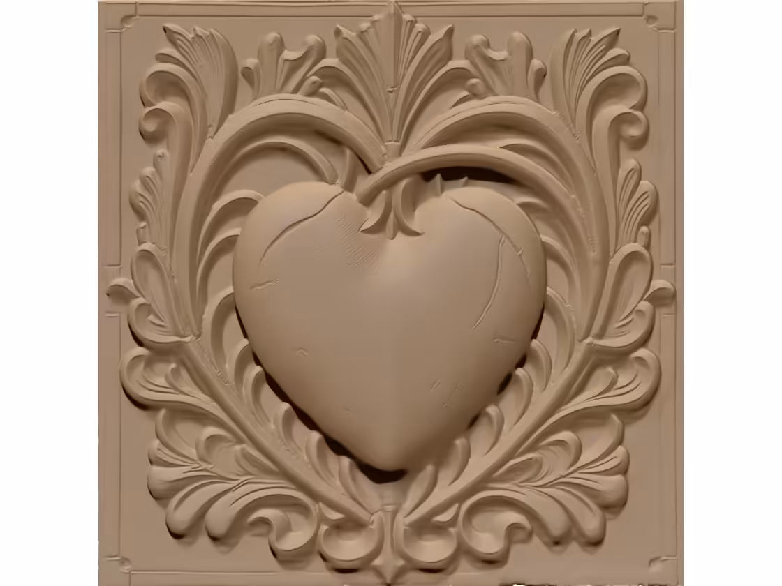 Heart shape Design STL file free download A000923