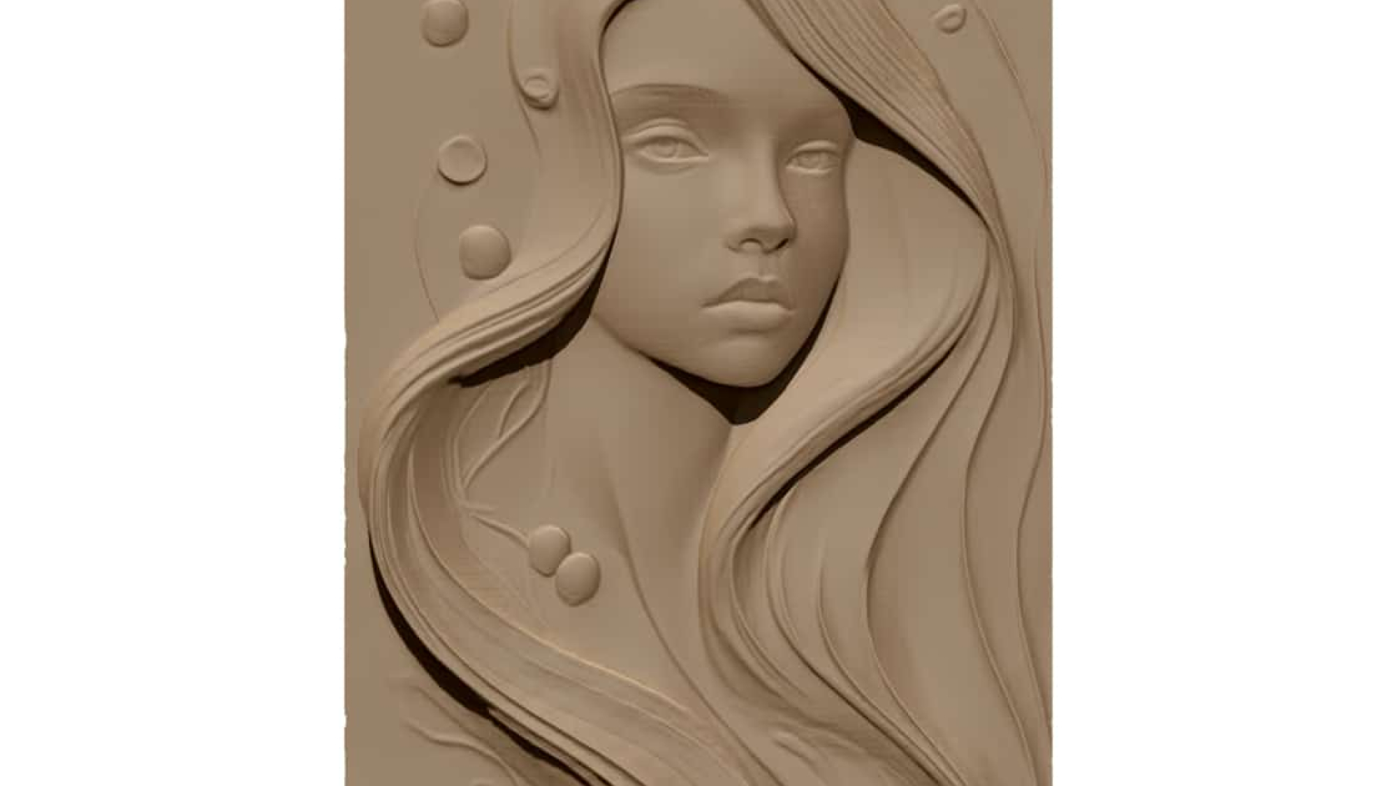 3D Girl Face Art Wall Panel Design STL file free download A001097