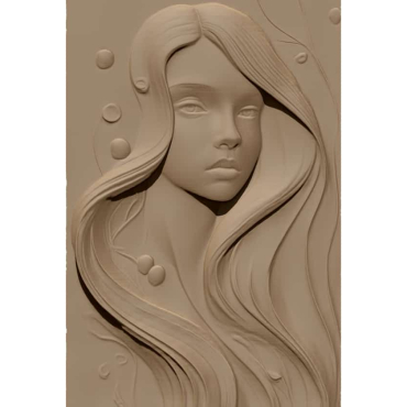 3D Girl Face Art Wall Panel Design STL file free download A001097