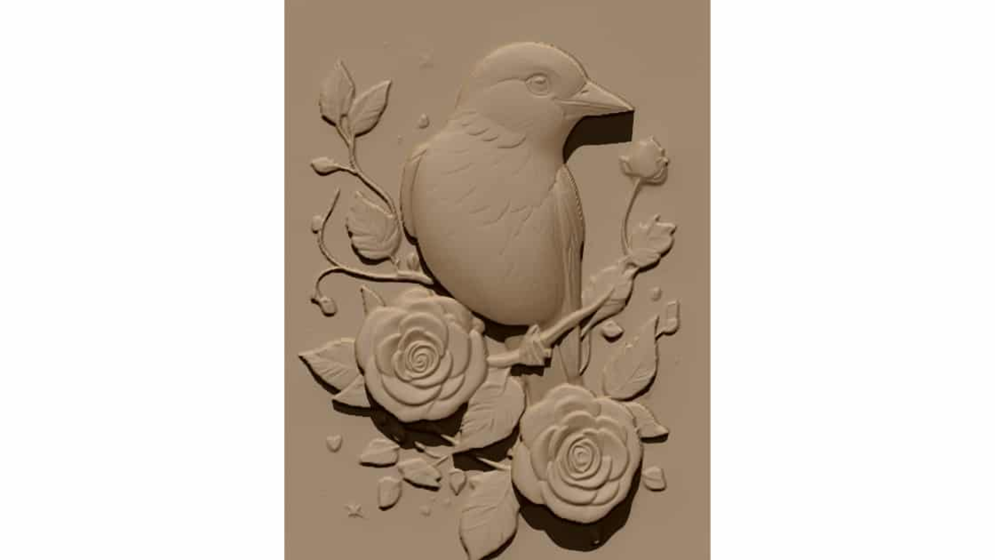 Bird and Flower Design STL file free download A001116