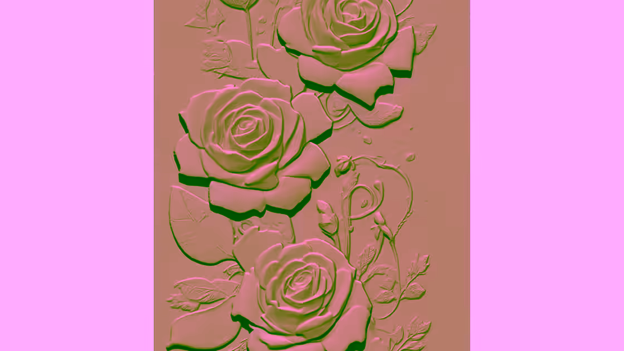 Flower Wall Panel Design STL file free download A001114
