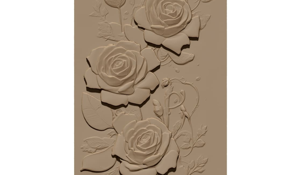 Flower Wall Panel Design STL file free download A001114