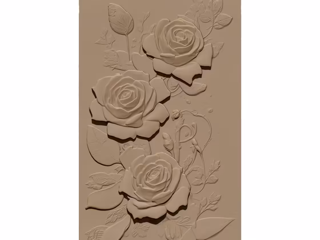 Flower Wall Panel Design STL file free download A001114
