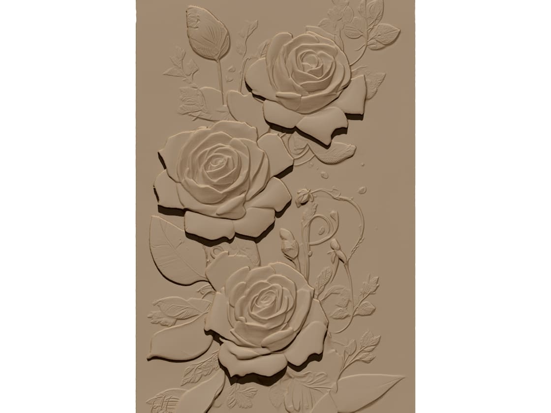 Flower Wall Panel Design STL file free download A001114