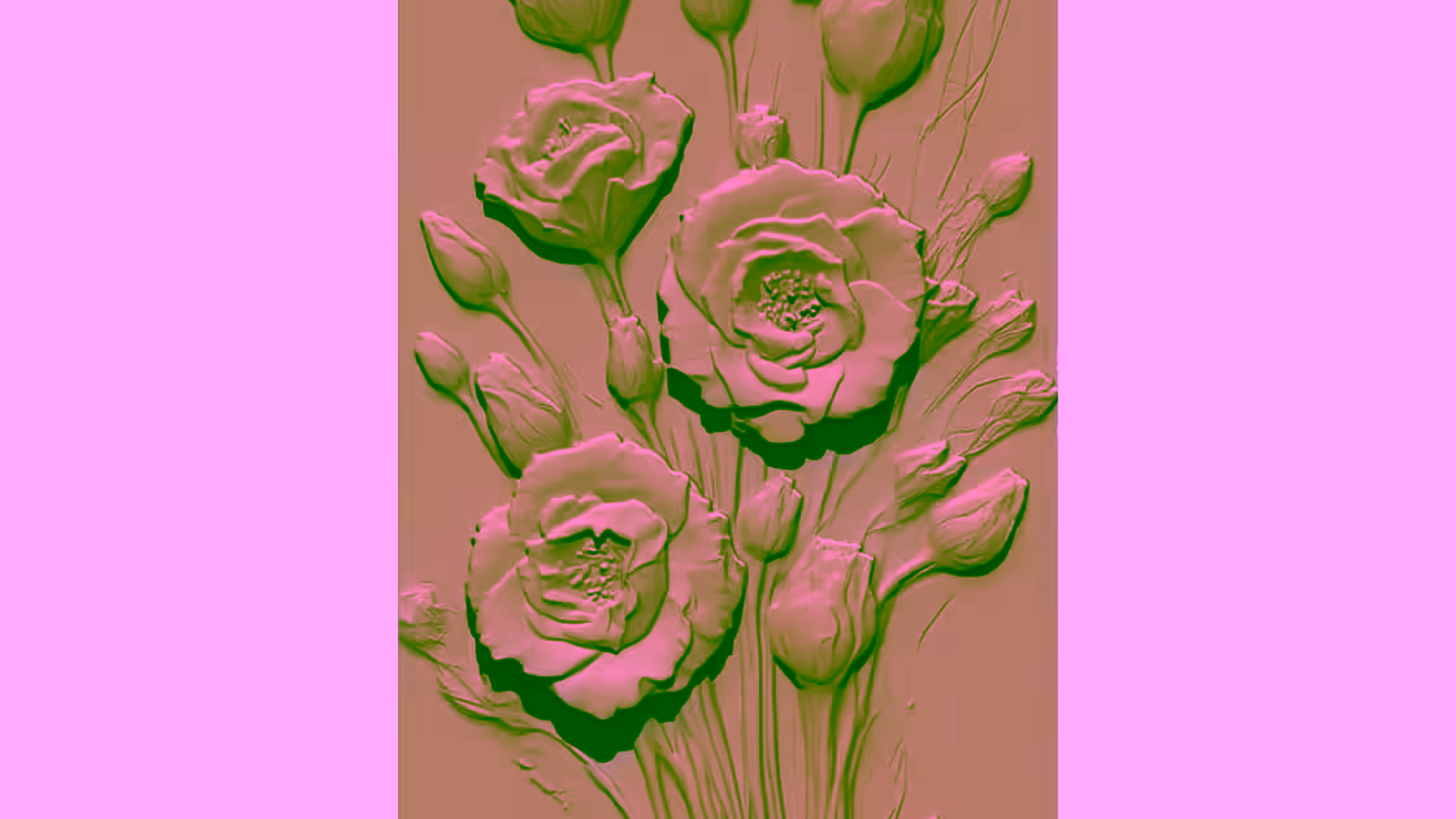 Flower wall panel Design STL file free download A001125