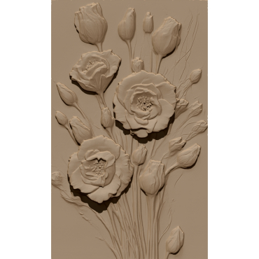 Flower wall panel Design STL file free download A001125