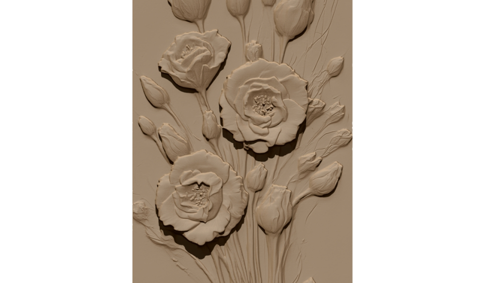 Flower wall panel Design STL file free download A001125