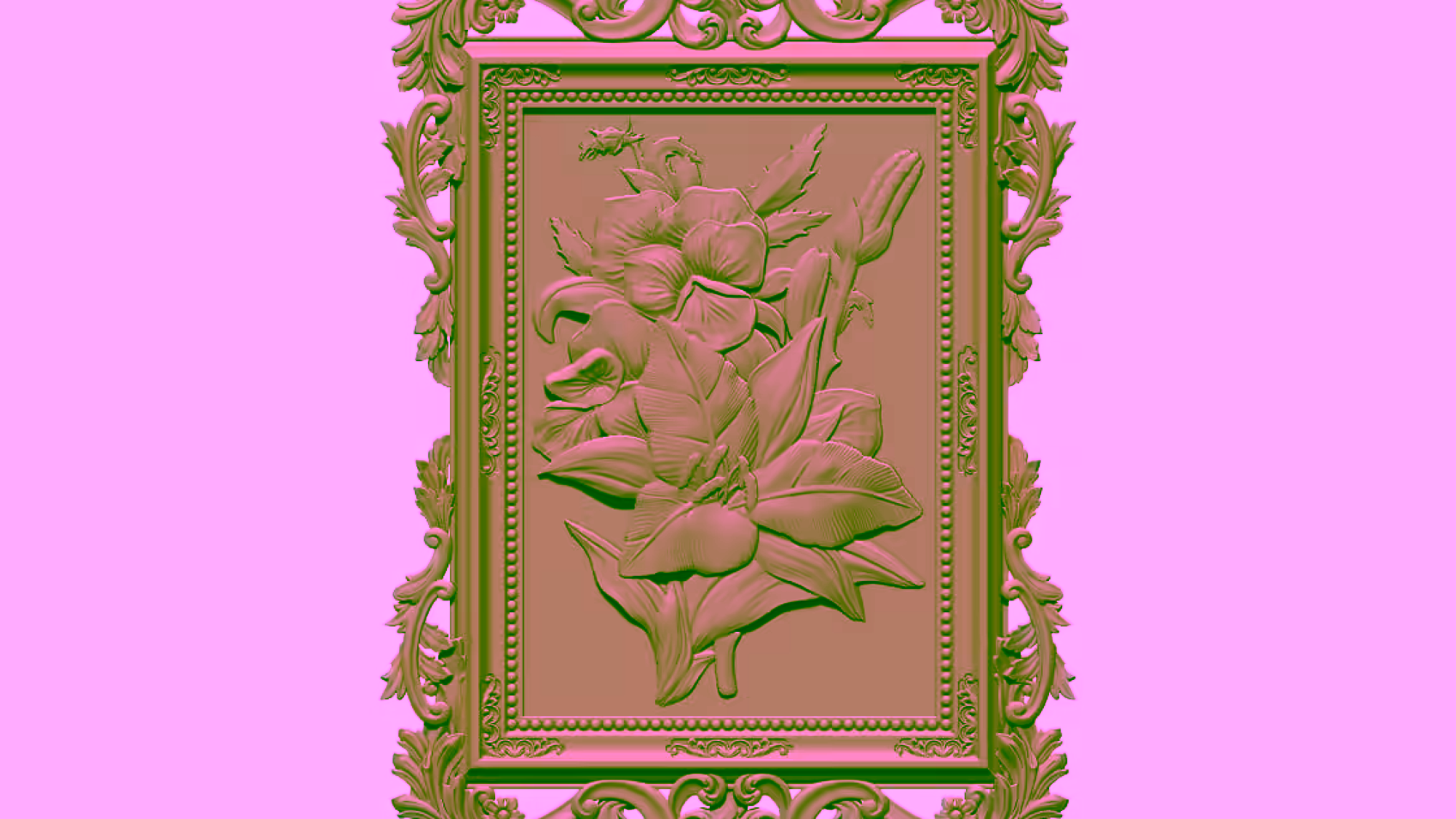 Flower with frame Design STL file free download A001156