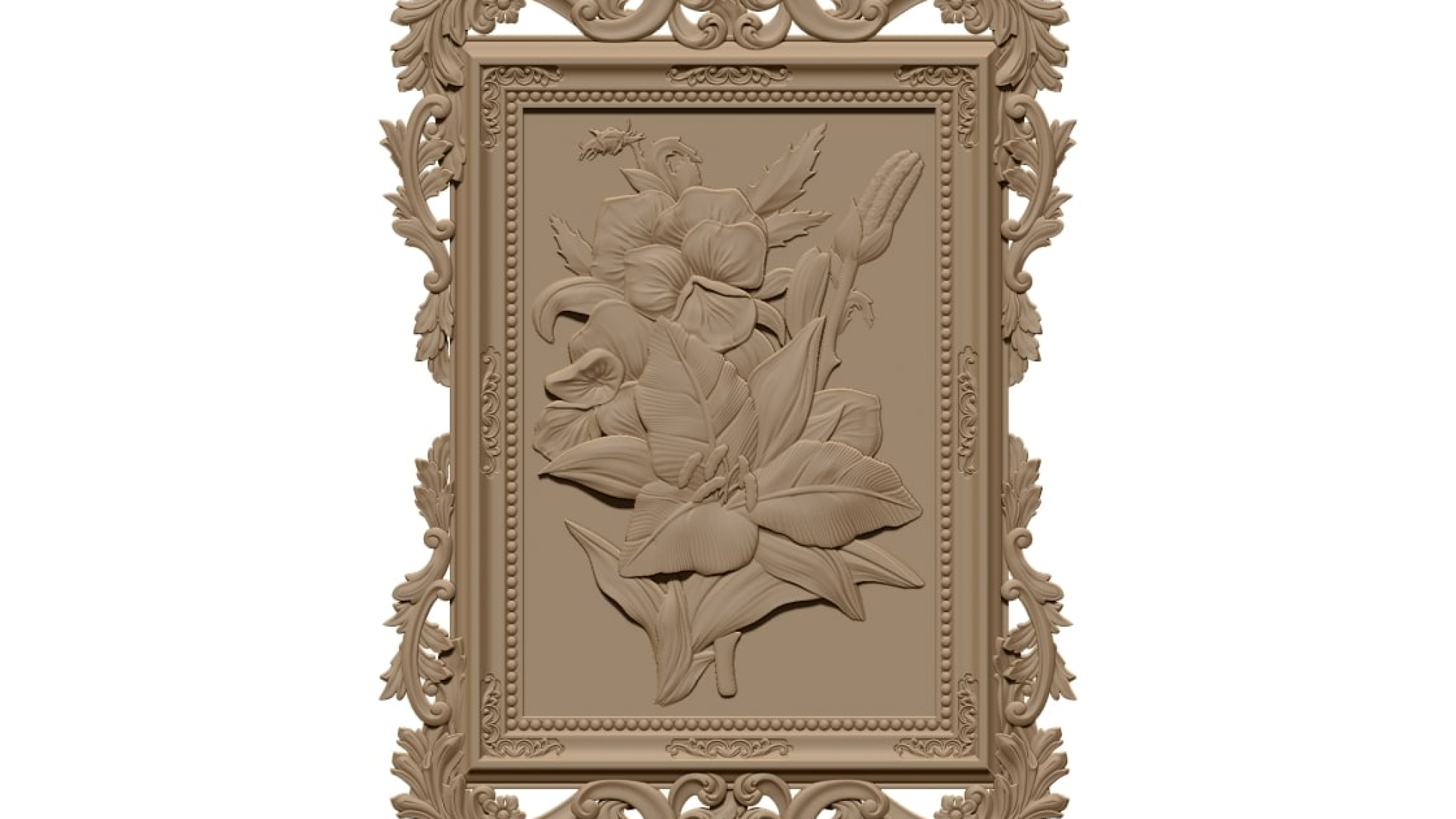 Flower with frame Design STL file free download A001156