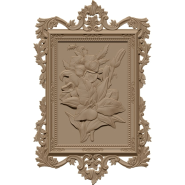 Flower with frame Design STL file free download A001156