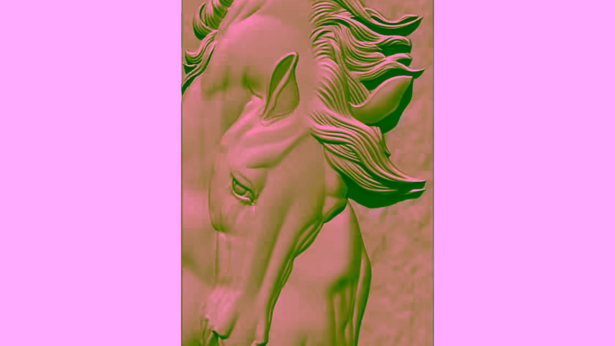 Horse Wall panel Design STL file free download A001154