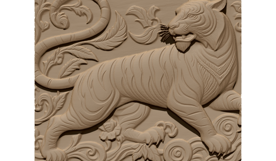 Tiger art Design STL file- free download A001121