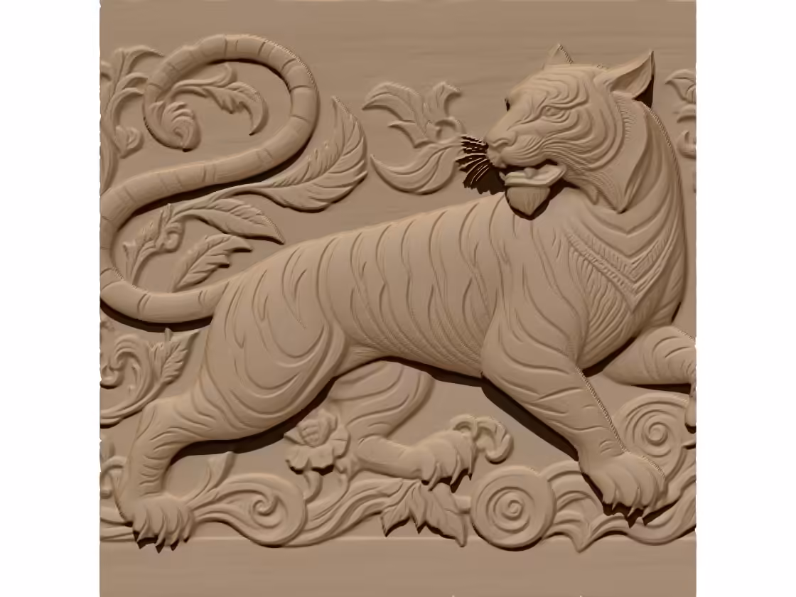 Tiger art Design STL file- free download A001121