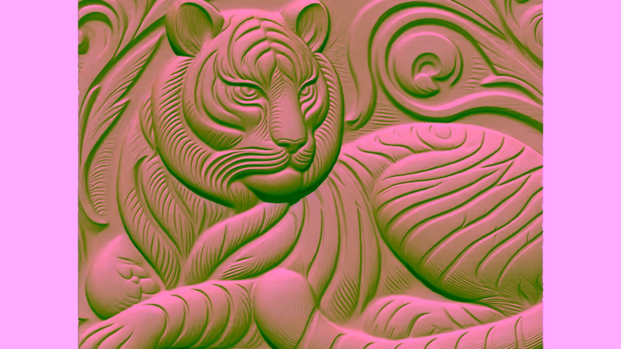 Tiger art Design STL file free download A001122