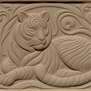 Tiger art Design STL file free download A001122