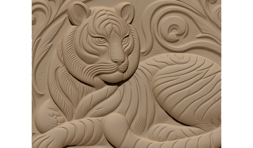Tiger art Design STL file free download A001122