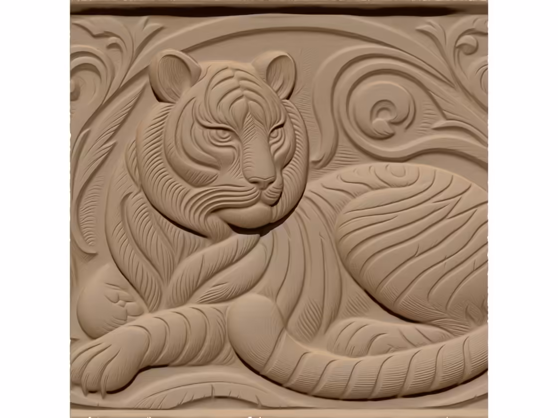 Tiger art Design STL file free download A001122