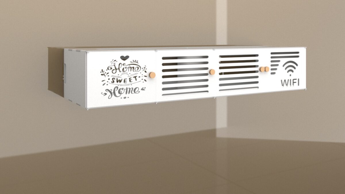 Laser Cut WIFI Router Storage Shelf DXF CD AI PDF File Download
