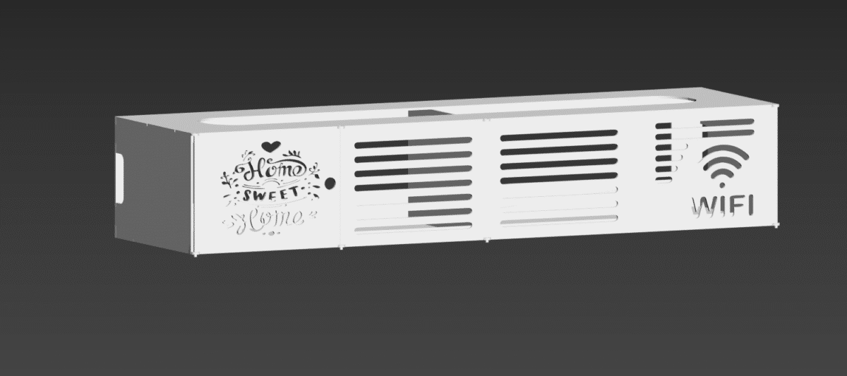 Laser Cut WIFI Router Storage Shelf DXF CD AI PDF File Download - Image 4