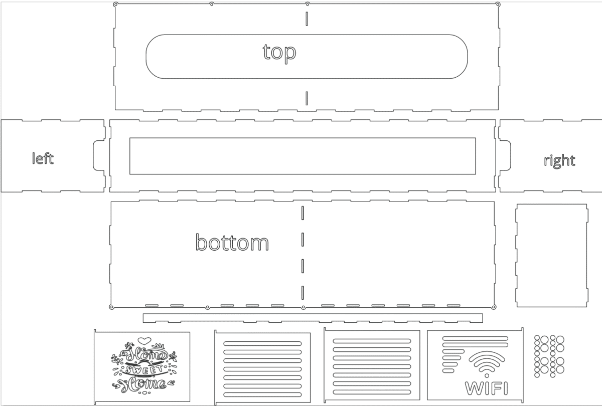 Laser Cut WIFI Router Storage Shelf DXF CD AI PDF File Download - Image 2