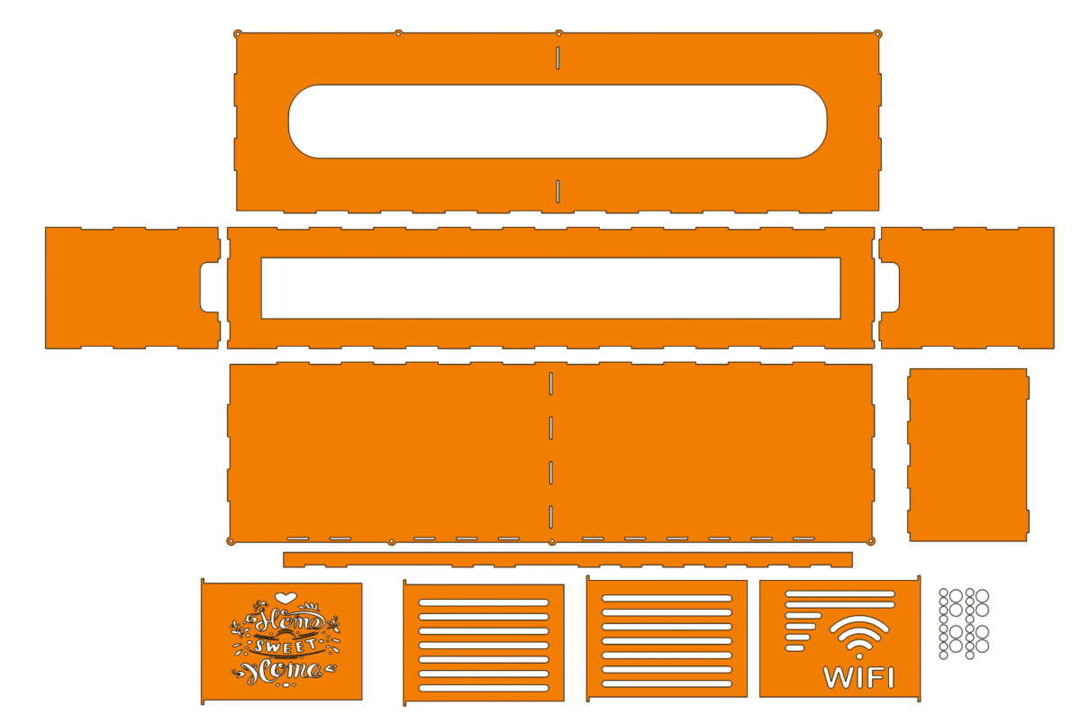 Laser Cut WIFI Router Storage Shelf DXF CD AI PDF File Download - Image 3