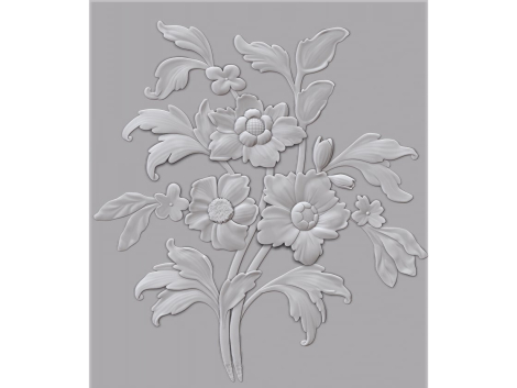 Bouqet 3D Wall Panel Design for CNC Router Carving – STL File Download