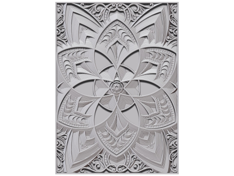 Royalty 3D Wall Panel Design for CNC Router Carving – STL File Download