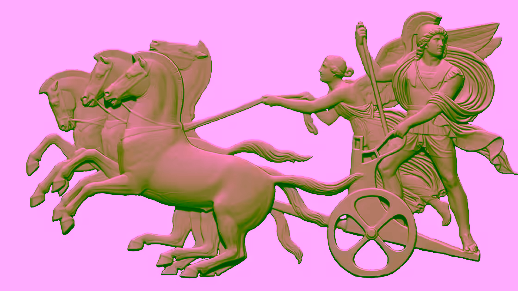 Alexander the Great and Nike plaque Design for CNC carving STL file free download A0012755
