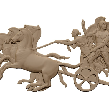 Alexander the Great and Nike plaque Design for CNC carving STL file free download A0012755