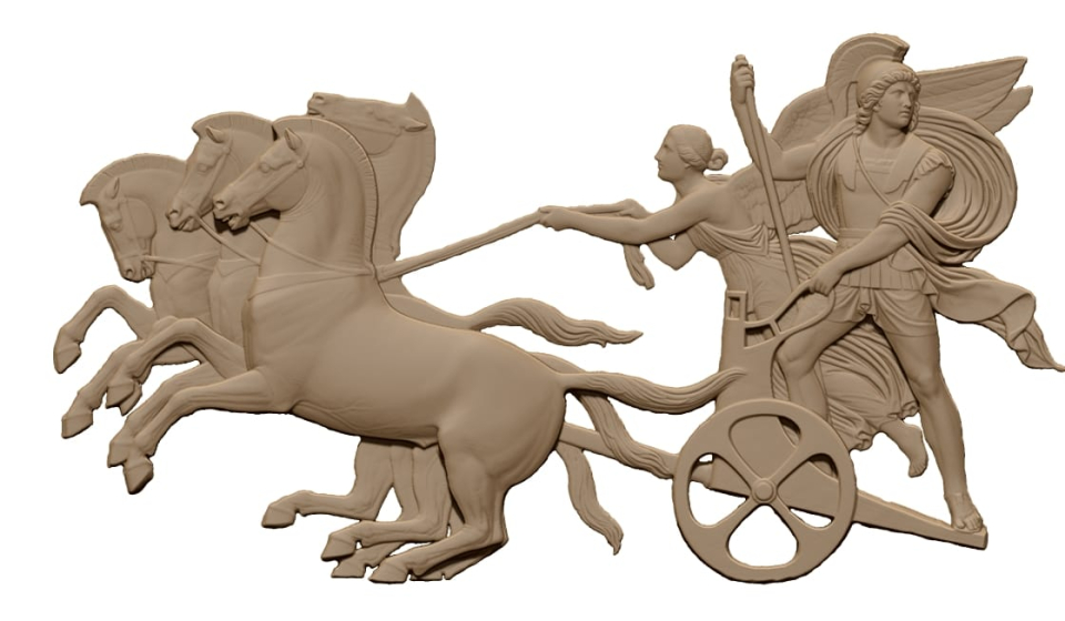 Alexander the Great and Nike plaque Design for CNC carving STL file free download A0012755