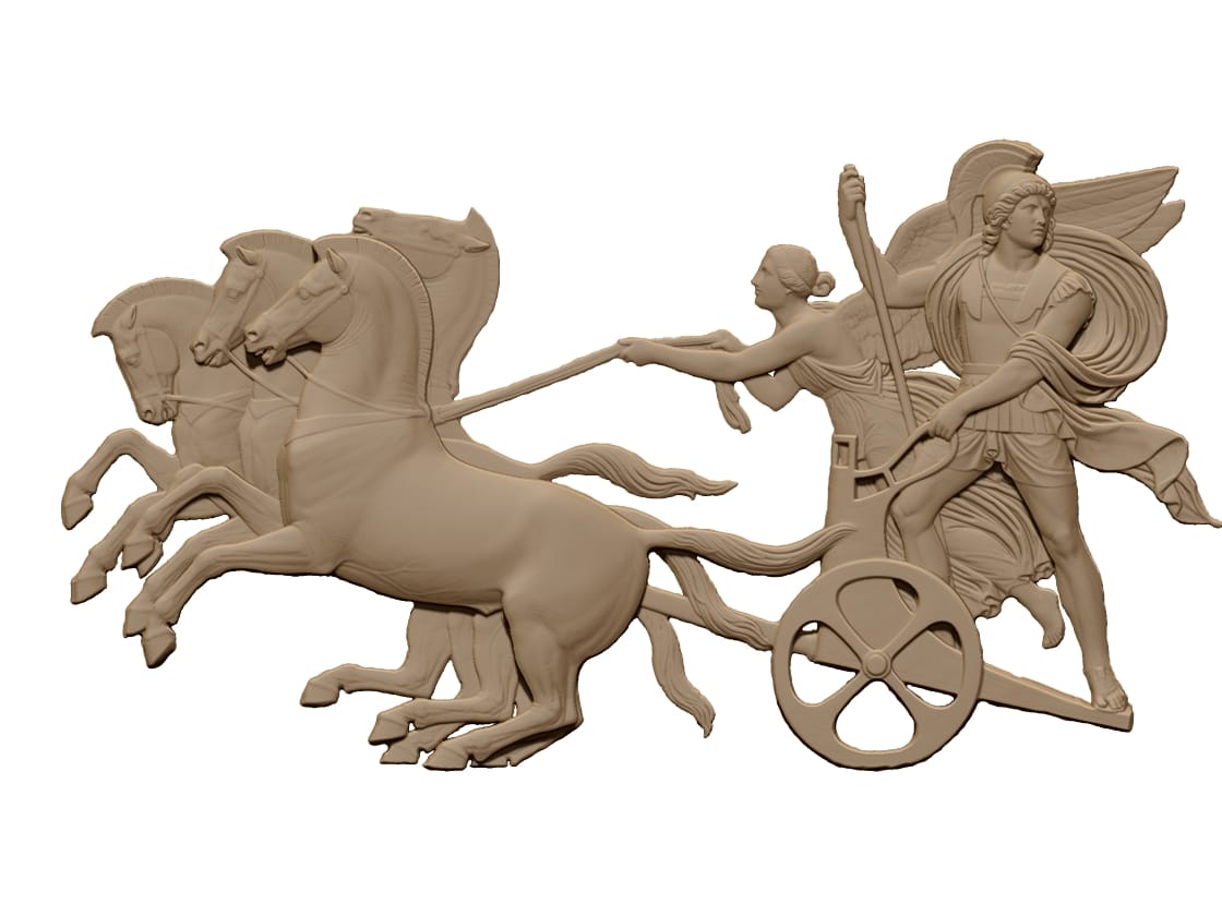 Alexander the Great and Nike plaque Design for CNC carving STL file free download A0012755