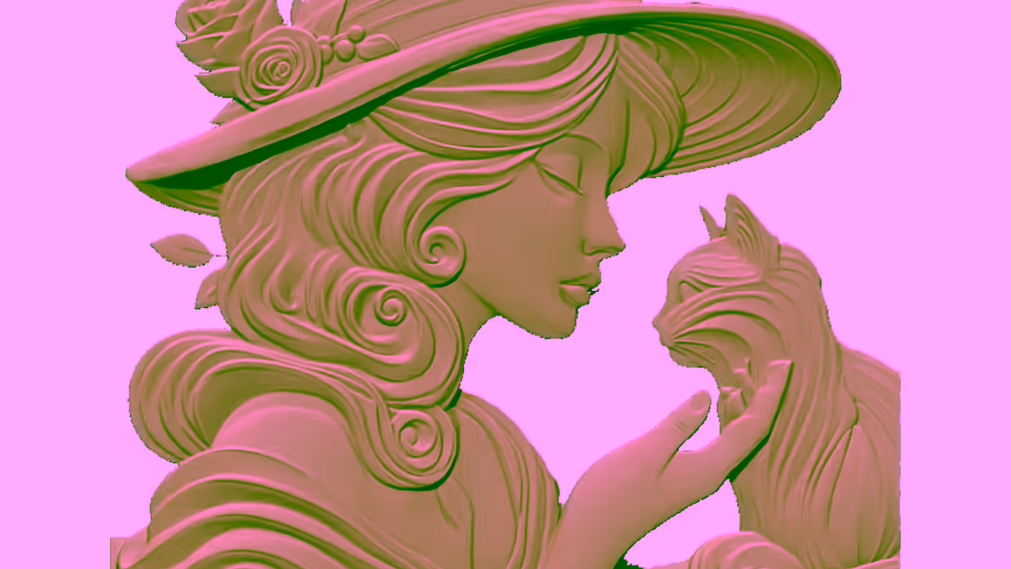 Girl with cat