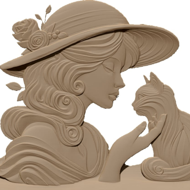 Girl with cat