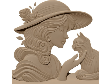 Girl with cat