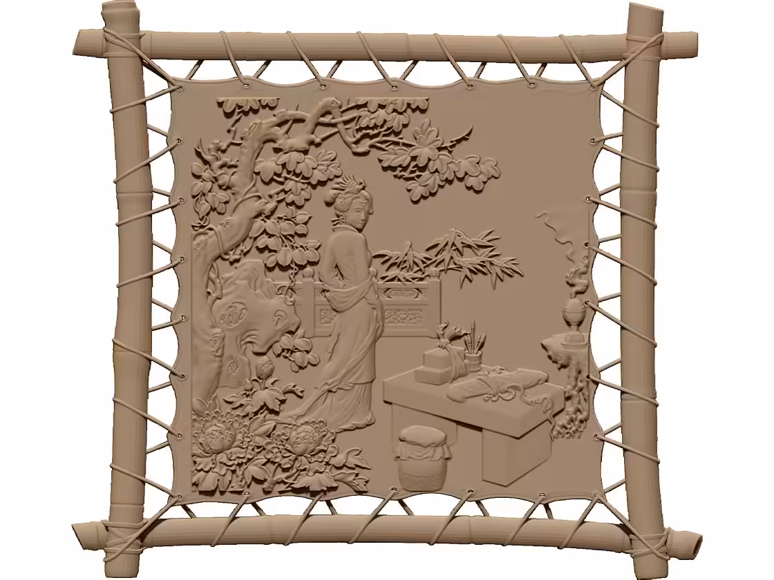 ancient Chinese woman Design for CNC carving STL file free download A0012758