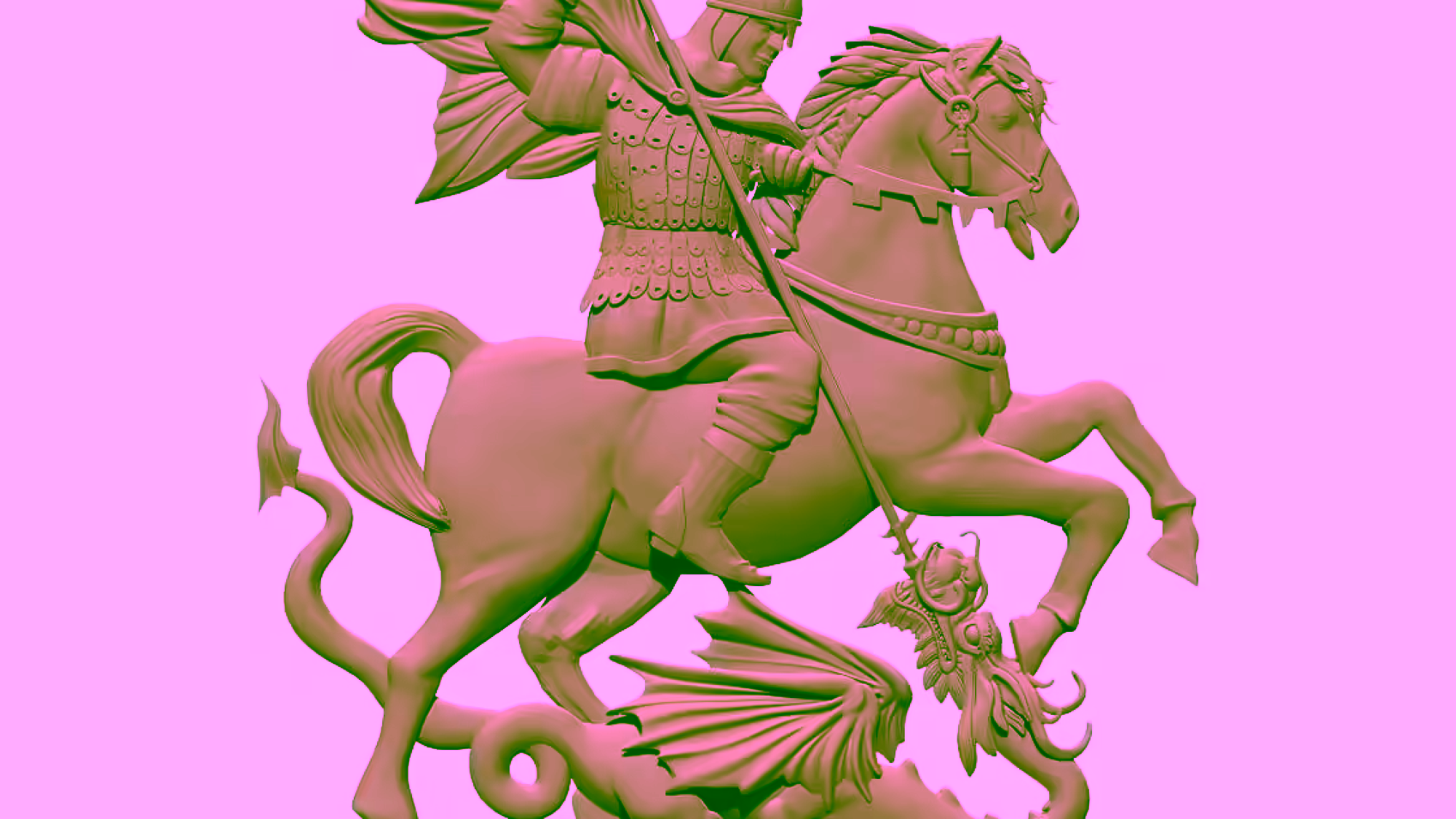 warrior fighting a dragon Design for CNC carving STL file free download A0012756