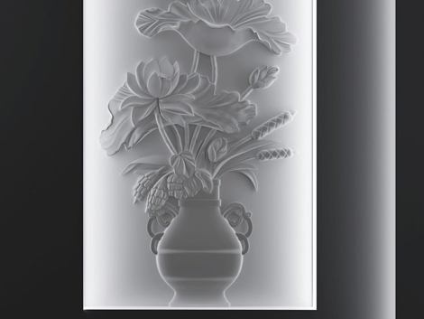 Flower Wall Decoration – 3D STL File for CNC Carving & 3D Printing