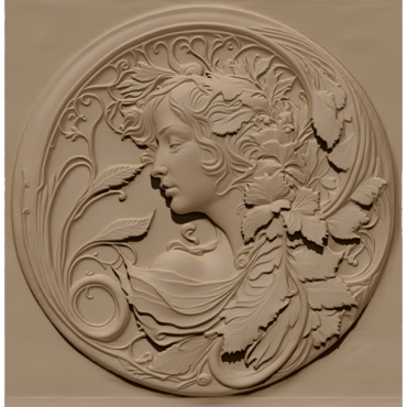 Girl art circle 3D Model STL file free download A001483