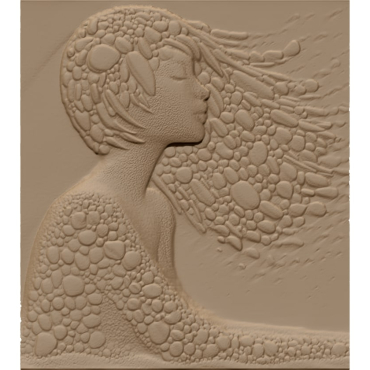 Girl art with stone 3D Model STL file free download A001484