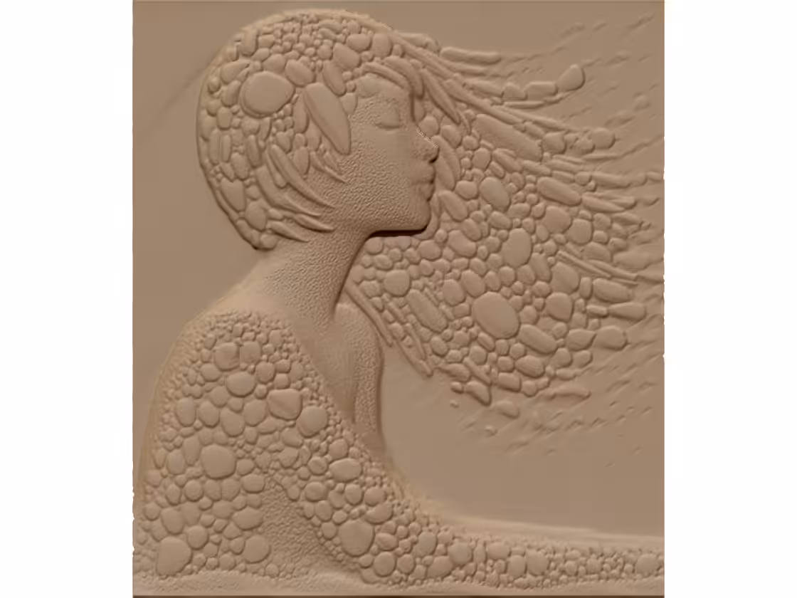 Girl art with stone 3D Model STL file free download A001484