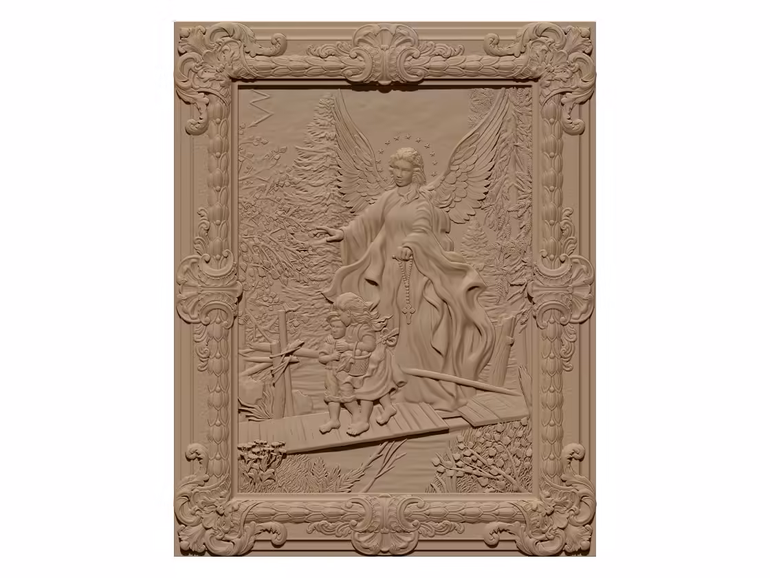 Guardian angel with children 3D Model STL file free download A001465