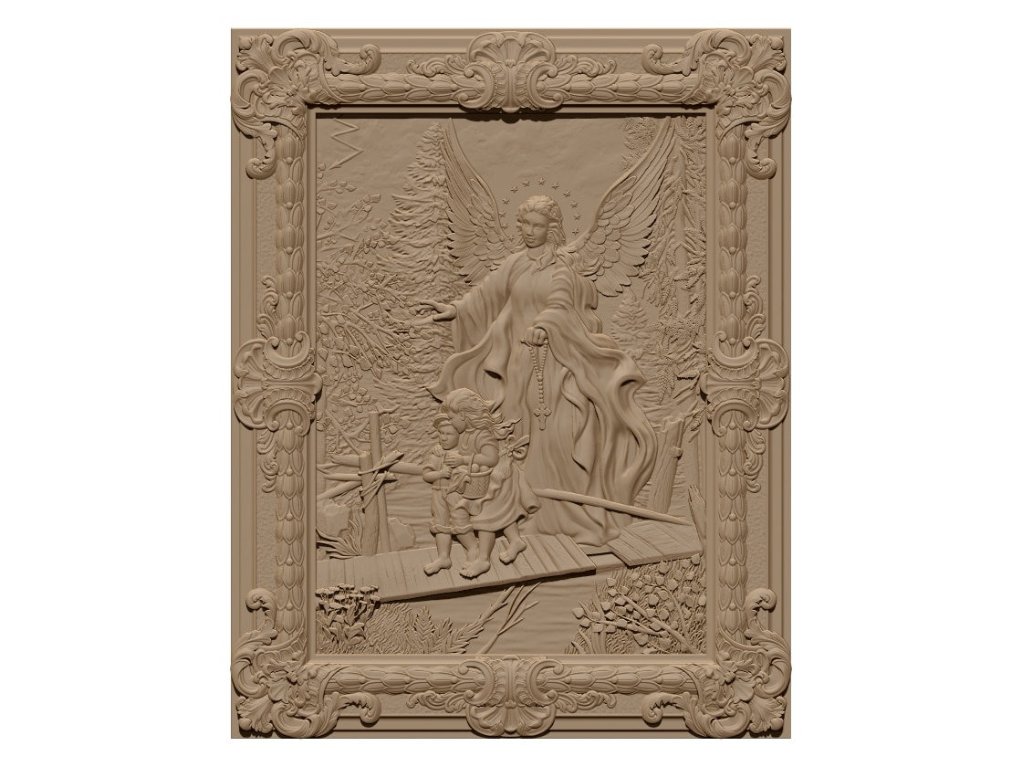 Guardian angel with children 3D Model STL file free download A001465