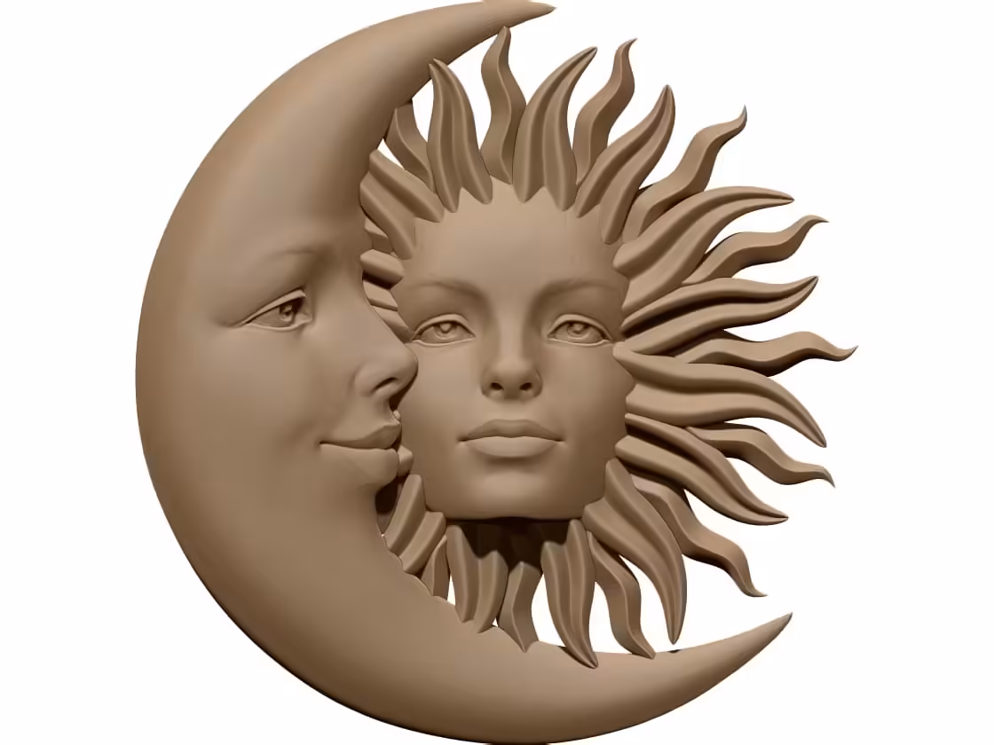 Crescent Moon with Sun A001549