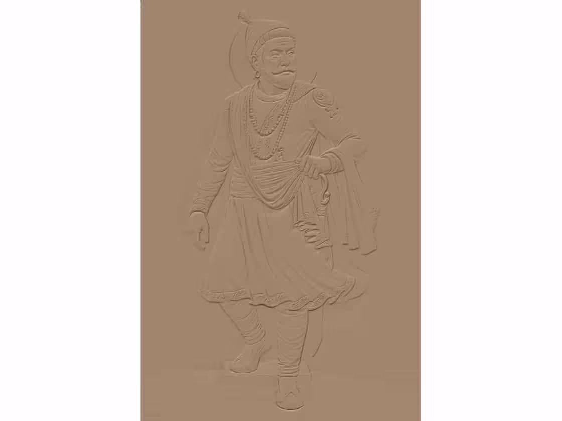 Chhatrapati Shivaji Maharaj Wall panel Design STL File Free Download A001627