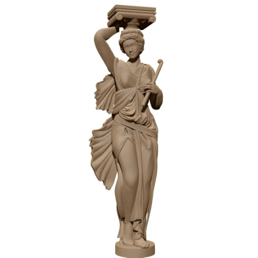 Classical Greek Caryatid column 3D Model STL File Free Download A001610