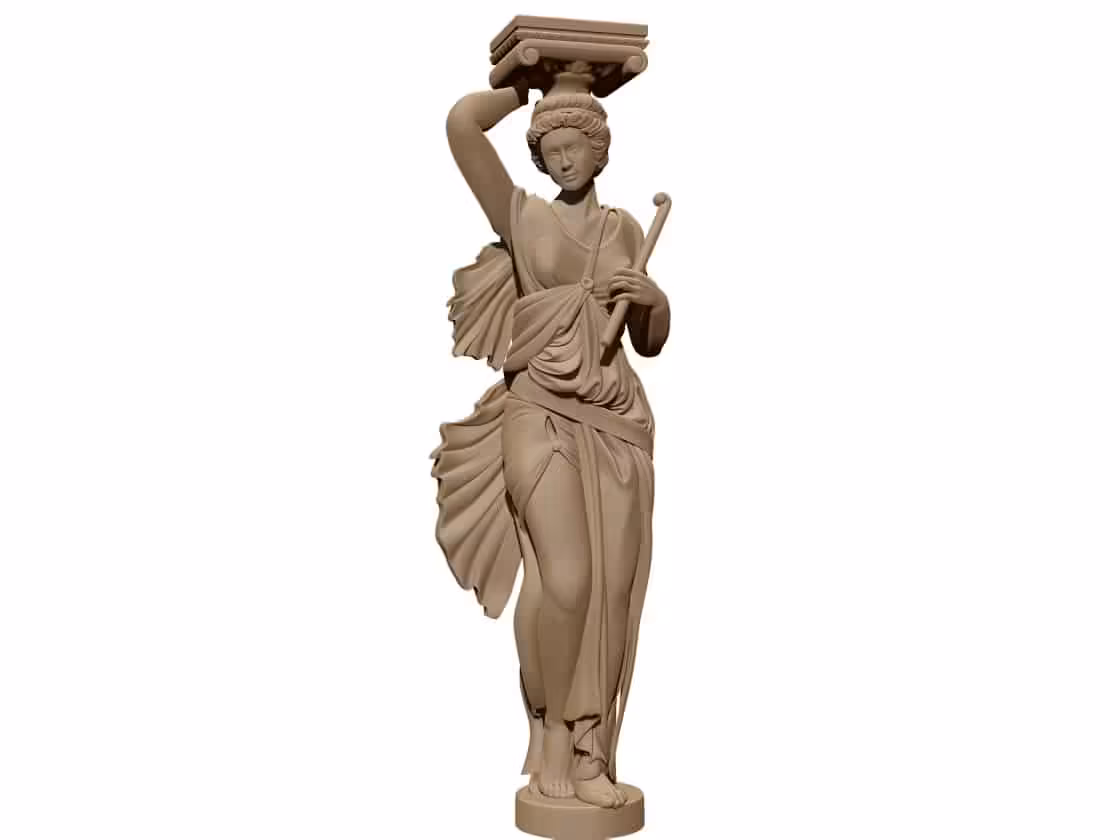 Classical Greek Caryatid column 3D Model STL File Free Download A001610