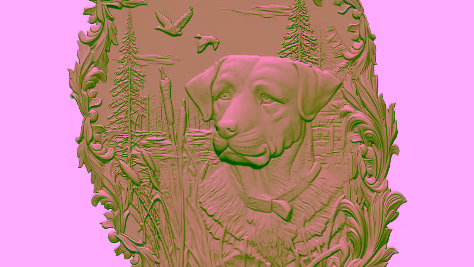 Dog Art 3D Model STL File Free Download A001580