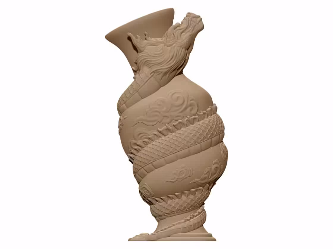 Dragon Vase Planter Pot 3D Model STL File Free Download A001606 1